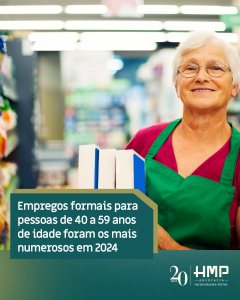 Empregos formais para pessoas de 40 a 59 anos de idade foram os mais numerosos em 2024