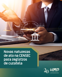Novas naturezas de ato na CENSEC para registros de curatela
